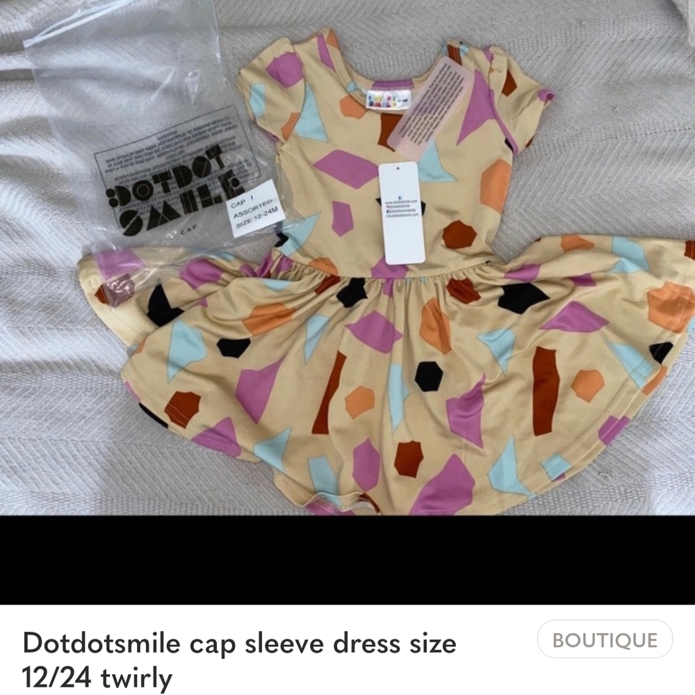 Dot Dot Smile Colorful Cap Sleeve Kids Dress